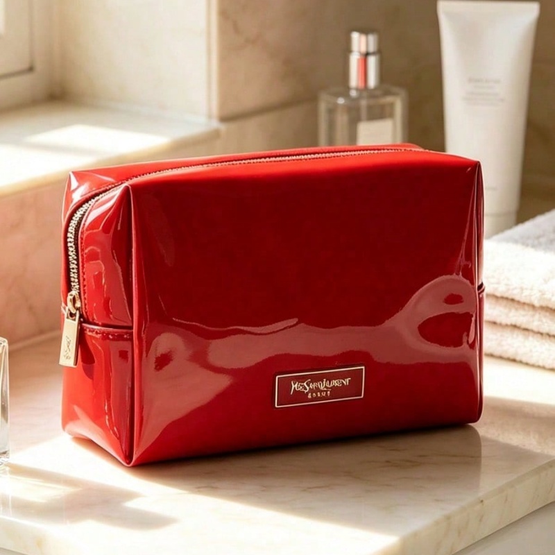 Women Bags Ysl - YSL BEAUTE Red Faux Leather Makeup