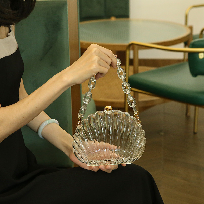 Transparent Acrylic Shell bag  - огляд і ціна Women Bags Ysl