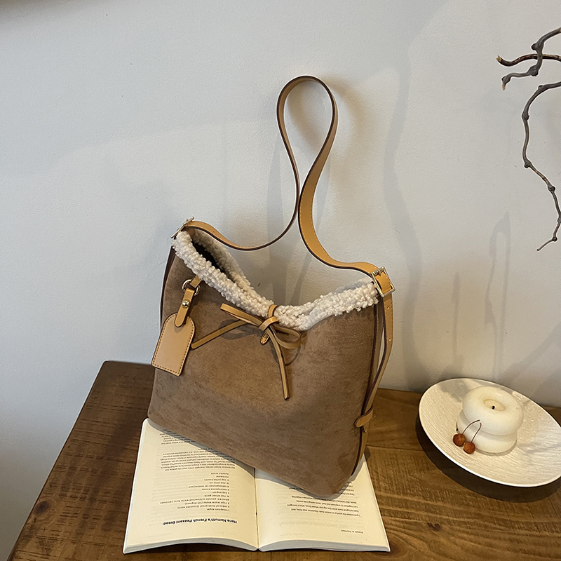 Faux Suede Solid Color Bow Cro - огляд і ціна Women Bags Branded Sale