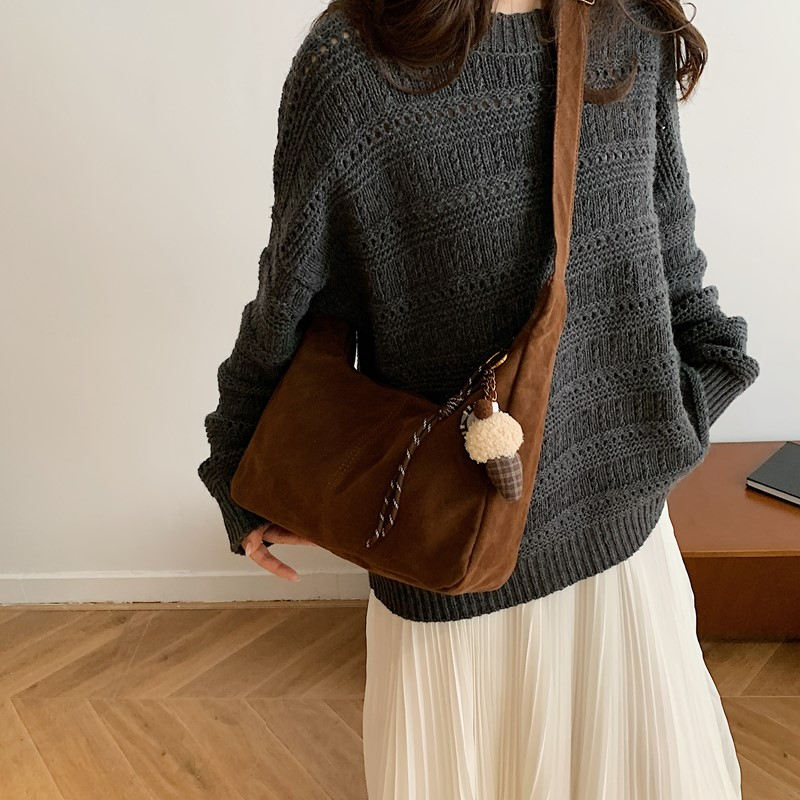 Faux Suede Solid Color Shoulde - огляд і ціна Women Bags Branded Sale